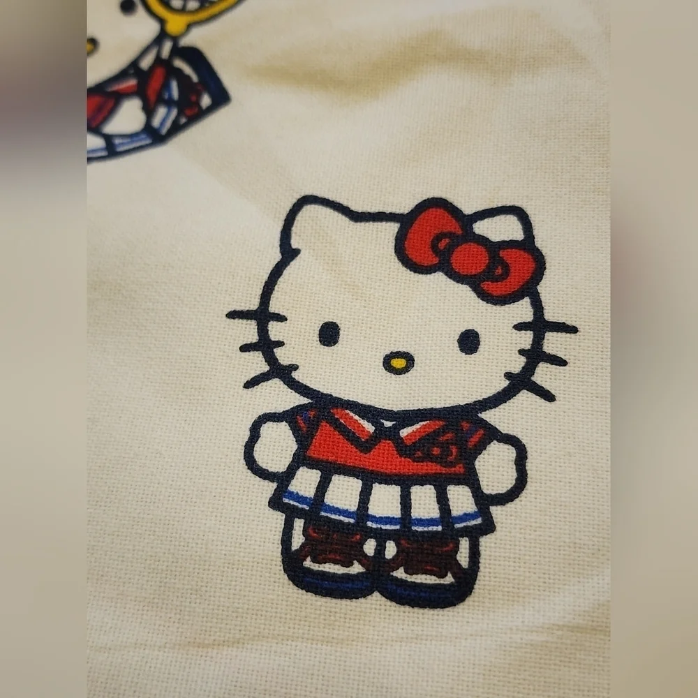 Hello Kitty Canvas Tote Bag Allover Print Kawaii Y2K Cute Shopper Bag